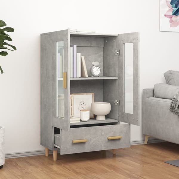 vidaXL Highboard betonggrå 70x31x115 cm konstruert tre
