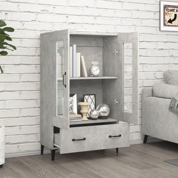 vidaXL Highboard betonggrå 70x31x115 cm konstruert tre