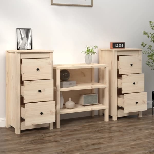 vidaXL Skjenker 2 stk 40x35x80 cm heltre furu