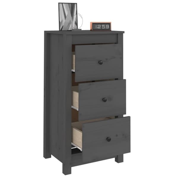 vidaXL Skjenker 2 stk grå 40x35x80 cm heltre furu
