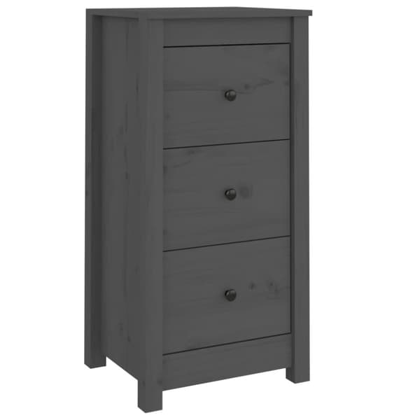 vidaXL Skjenker 2 stk grå 40x35x80 cm heltre furu