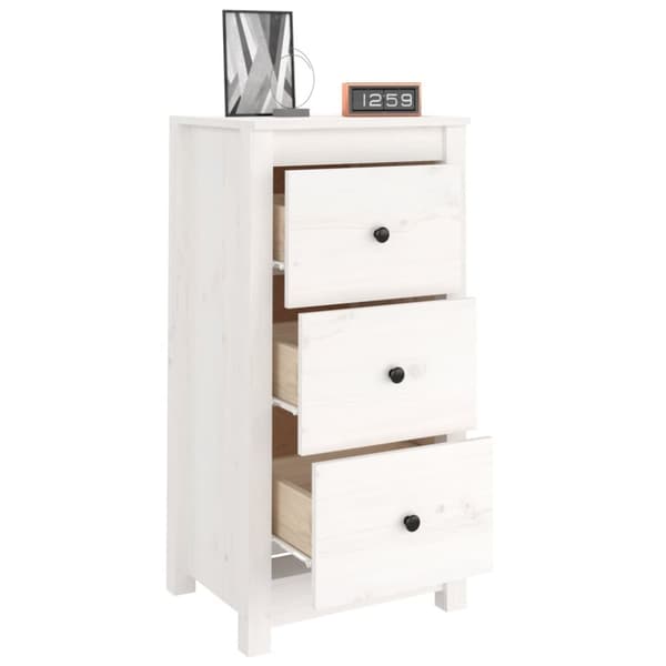 vidaXL Skjenker 2 stk hvit 40x35x80 cm heltre furu