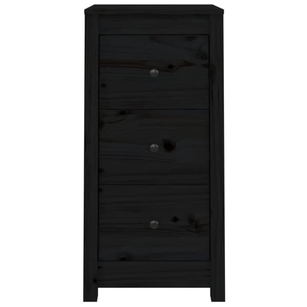 vidaXL Skänk svart 2 st 40x35x80 cm massiv furu