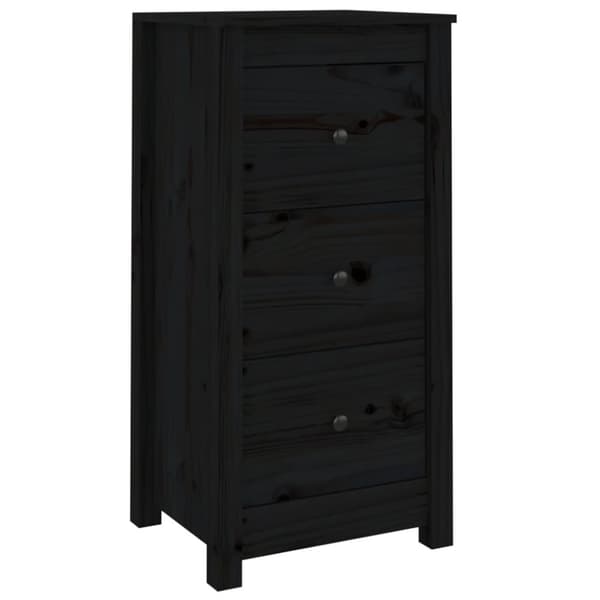 vidaXL Skänk svart 2 st 40x35x80 cm massiv furu