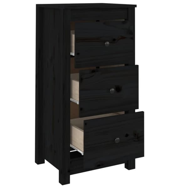 vidaXL Skänk svart 40x35x80 cm massiv furu