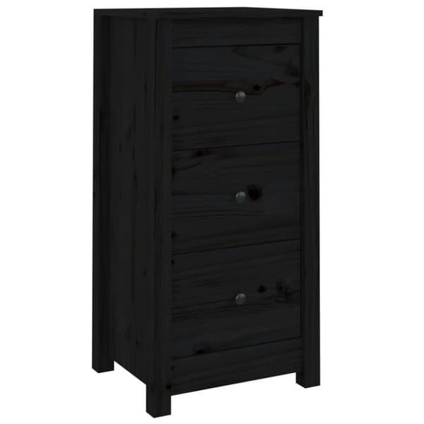 vidaXL Skänk svart 40x35x80 cm massiv furu
