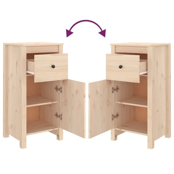 vidaXL Skänkar 2 st 40x35x80 cm massiv furu