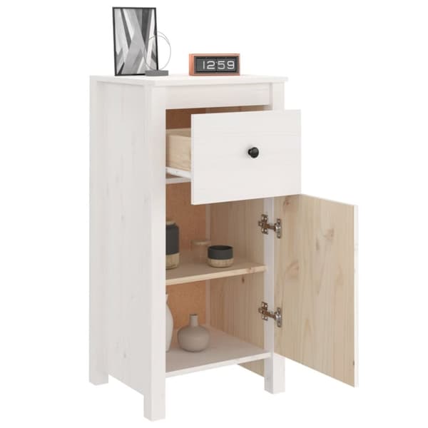 vidaXL Skjenk hvit 40x35x80 cm heltre furu