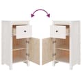 Miniatyrbilde 7 av 11: vidaXL Skjenk hvit 40x35x80 cm heltre furu