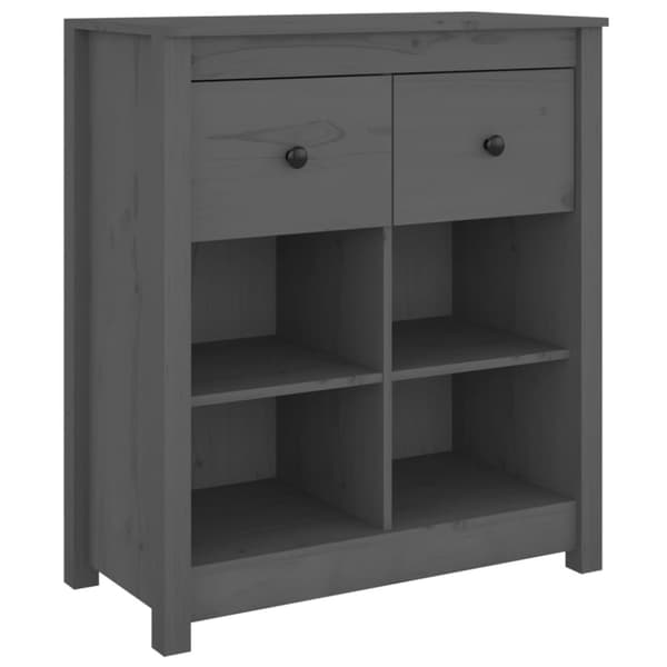 vidaXL Skänk grå 70x35x80 cm massiv furu