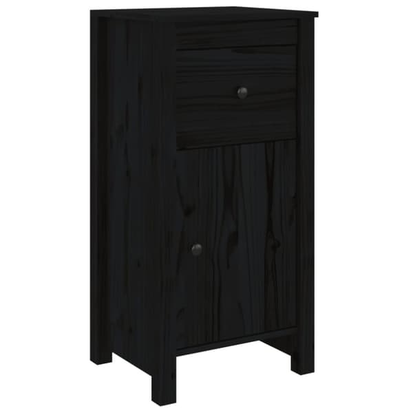vidaXL Skjenk svart 40x35x80 cm heltre furu