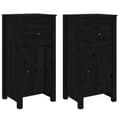 Miniatyrbilde 2 av 11: vidaXL Skjenker 2 stk svart 40x35x80 cm heltre furu