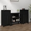 Miniatyrbilde 1 av 11: vidaXL Skjenker 2 stk svart 40x35x80 cm heltre furu
