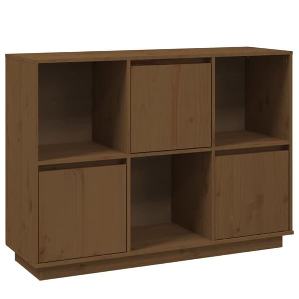 vidaXL Skänk honungsbrun 110,5x35x80 cm massiv furu