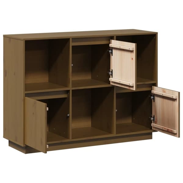 vidaXL Skänk honungsbrun 110,5x35x80 cm massiv furu
