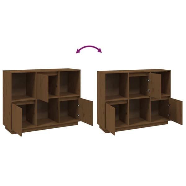 vidaXL Skänk honungsbrun 110,5x35x80 cm massiv furu
