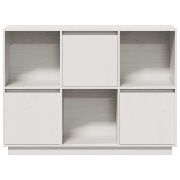 vidaXL Skänk vit 110,5x35x80 cm massiv furu