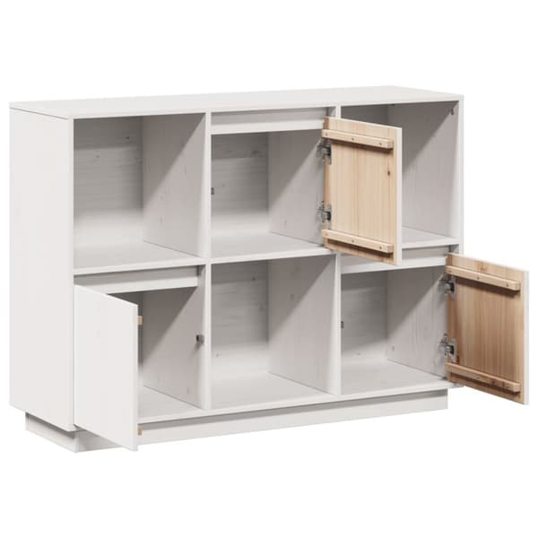 vidaXL Skänk vit 110,5x35x80 cm massiv furu