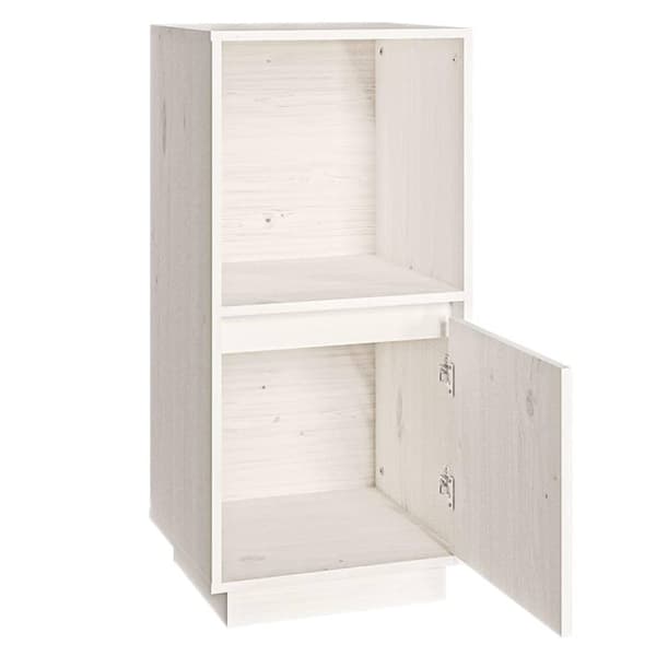 vidaXL Skänk vit 38x35x80 cm massiv furu