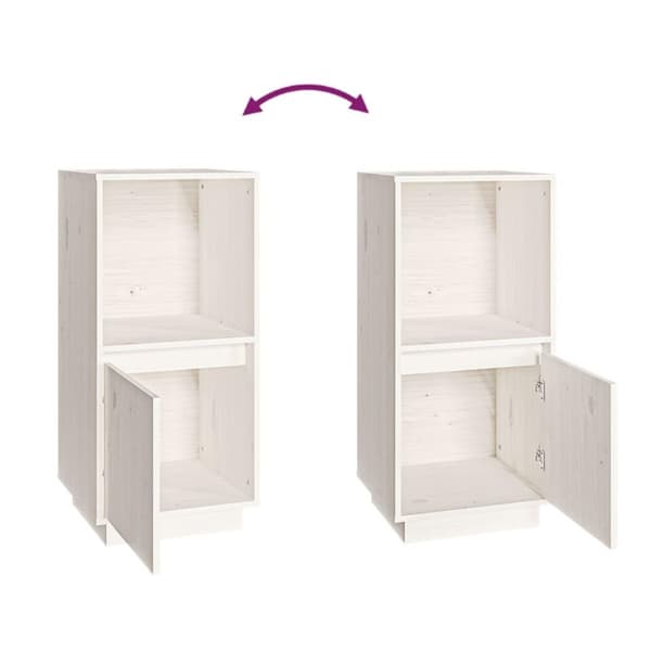 vidaXL Skänk vit 38x35x80 cm massiv furu