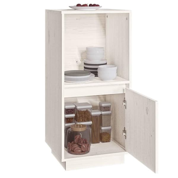 vidaXL Skänk vit 38x35x80 cm massiv furu