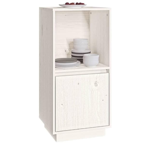 vidaXL Skänk vit 38x35x80 cm massiv furu