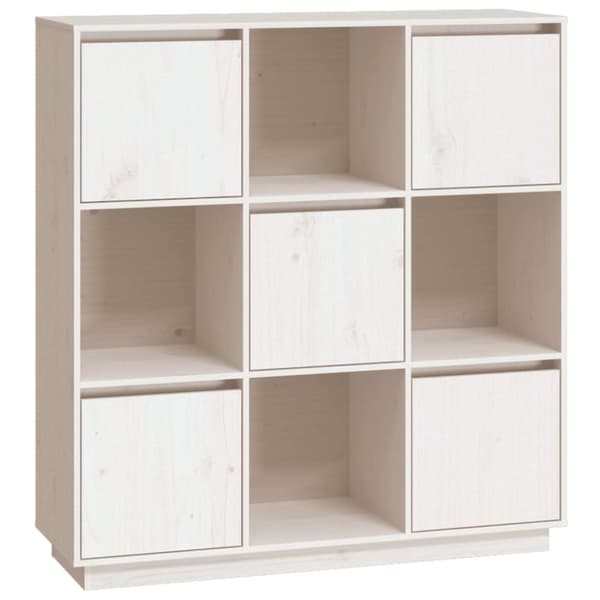 vidaXL Highboard hvit 110,5x35x117 cm heltre furu