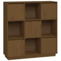 Miniatyrbilde 3 av 11: vidaXL Highboard honningbrun 110,5x35x117 cm heltre furu