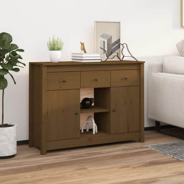 vidaXL Skjenk honningbrun 100x35x74,5 cm heltre furu