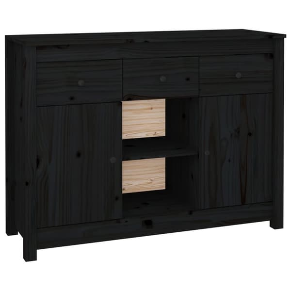 vidaXL Skjenk svart 100x35x74,5 cm heltre furu