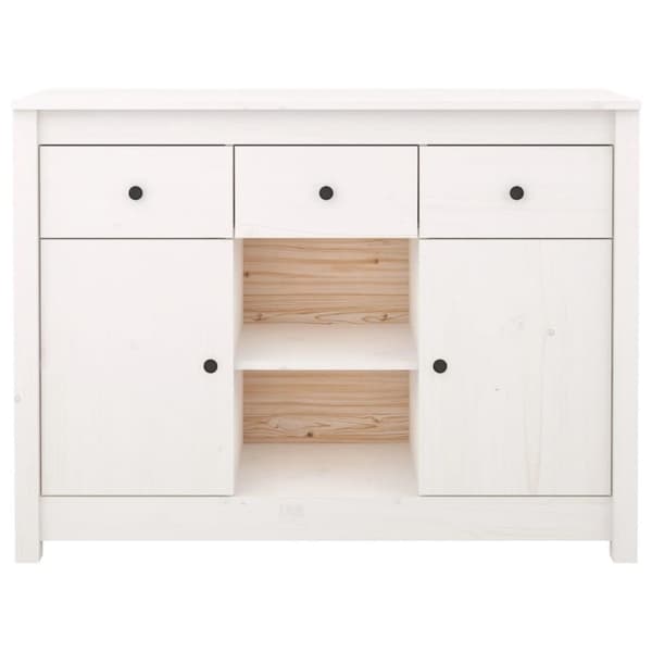 vidaXL Skjenk hvit 100x35x74,5 cm heltre furu