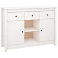 Miniatyrbilde 11 av 11: vidaXL Skjenk hvit 100x35x74,5 cm heltre furu