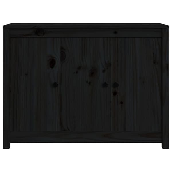 vidaXL Skänk svart 100x35x74 cm massiv furu