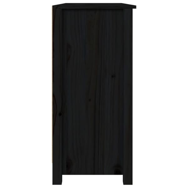 vidaXL Skänk svart 100x35x74 cm massiv furu