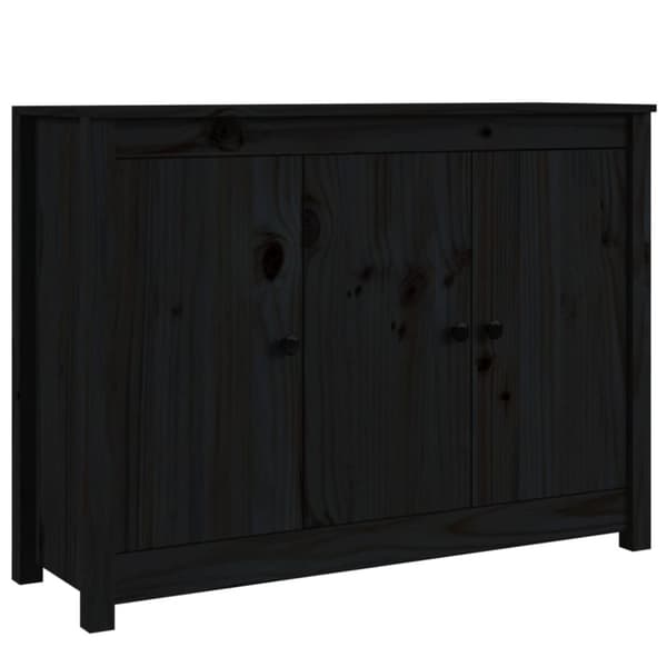 vidaXL Skänk svart 100x35x74 cm massiv furu