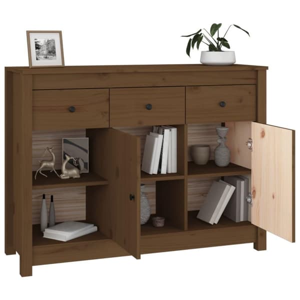 vidaXL Skjenk honningbrun 100x35x74 cm heltre furu