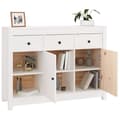 Miniatyrbilde 5 av 11: vidaXL Skjenk hvit 100x35x74 cm heltre furu