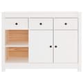 Miniatyrbilde 6 av 11: vidaXL Skjenk hvit 100x35x74 cm heltre furu