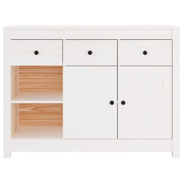 vidaXL Skjenk hvit 100x35x74 cm heltre furu