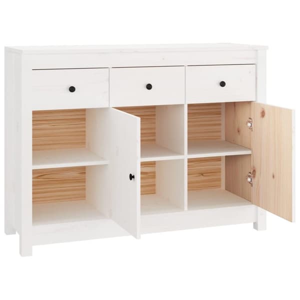 vidaXL Skjenk hvit 100x35x74 cm heltre furu