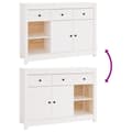 Miniatyrbilde 9 av 11: vidaXL Skjenk hvit 100x35x74 cm heltre furu