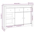 Miniatyrbilde 11 av 11: vidaXL Skjenk hvit 100x35x74 cm heltre furu