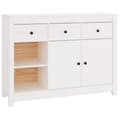 Miniatyrbilde 1 av 11: vidaXL Skjenk hvit 100x35x74 cm heltre furu