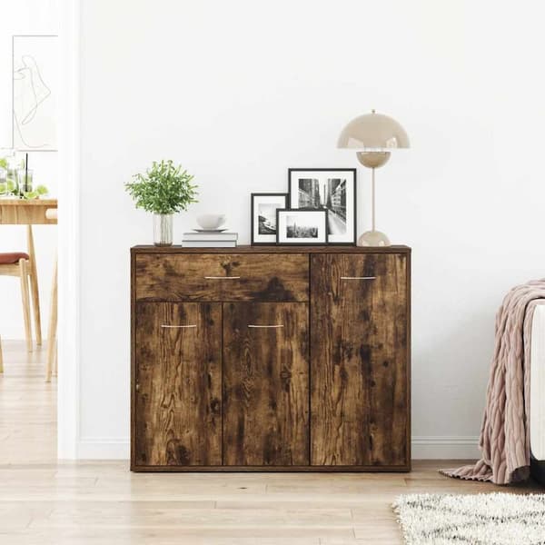 vidaXL Skjenk røkt eik 88x30x70 cm konstruert tre