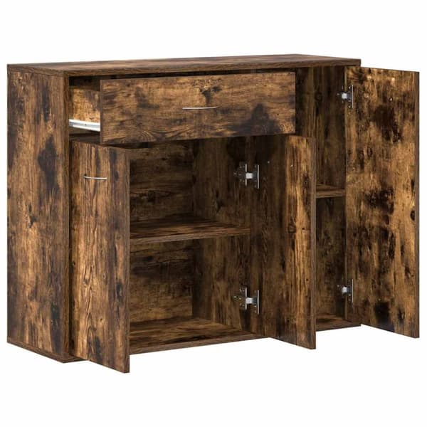vidaXL Skjenk røkt eik 88x30x70 cm konstruert tre