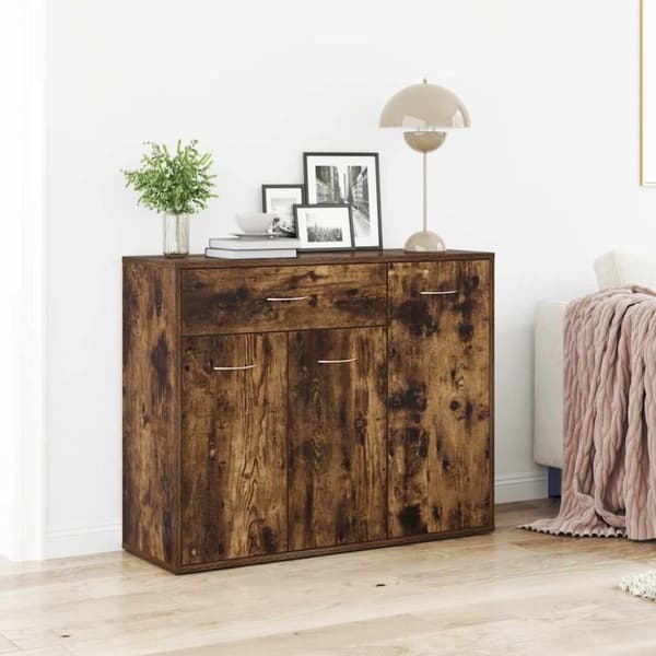 vidaXL Skjenk røkt eik 88x30x70 cm konstruert tre