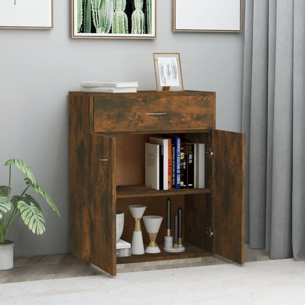 vidaXL Skänk rökfärgad ek 60x30x75 cm konstruerat trä