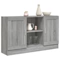 Miniatyrbilde 7 av 11: vidaXL Skjenk grå sonoma 120x30,5x70 cm konstruert tre