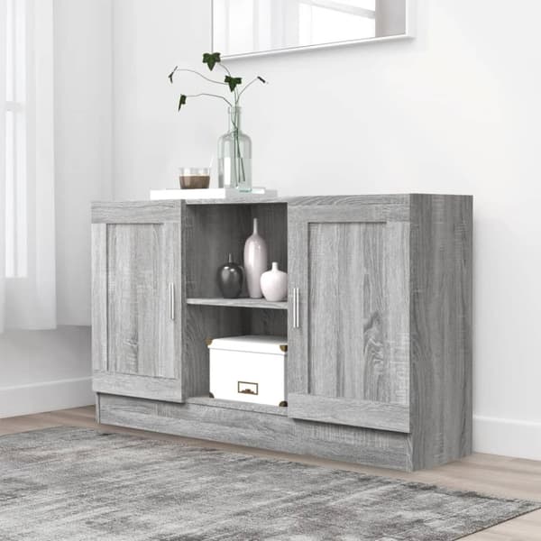 vidaXL Skjenk grå sonoma 120x30,5x70 cm konstruert tre