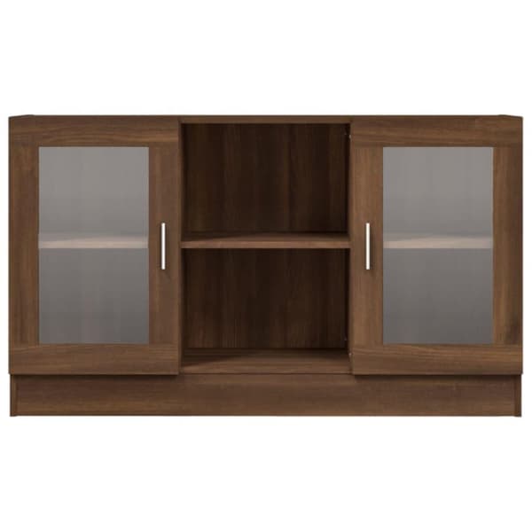 vidaXL Vitrineskap brun eik 120x30,5x70 cm konstruert tre